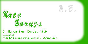 mate boruzs business card